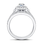 Ensemble de 2 bagues de fiançailles en moissanite avec