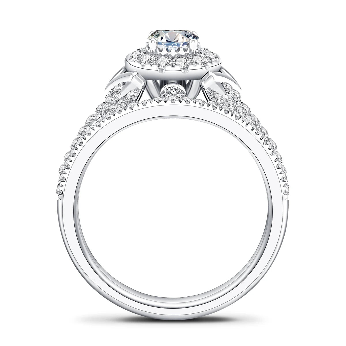 2pcs Moissanite Rings Set For Engagement With