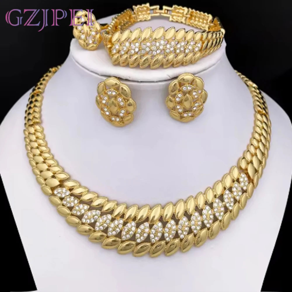 High Quality Dubai Gold Plated Jewelry Set For
