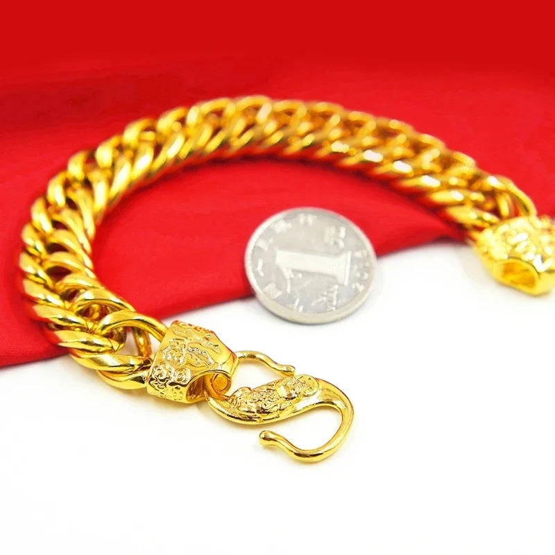 Natural 18 K Gold Color Twists Bracelet for Women