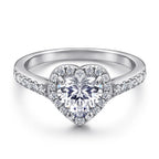 Bagues en moissanite rose cœur 1-2 carats avec certificat