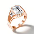 3 Karat Smaragdgeschliffene Moissanit-Ringe für Herren und Damen D