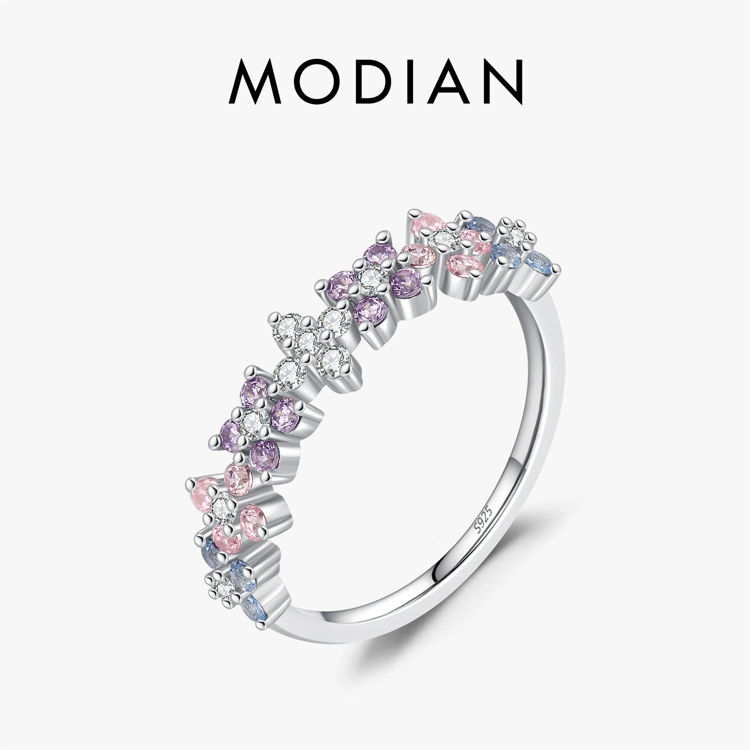 MODIAN 925 Sterling Silver Lucky Four-Leaf Clover