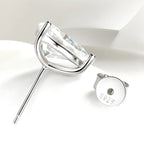 Smyoue 0.5CT 1CT Pear Cut Certified Moissanite Stud