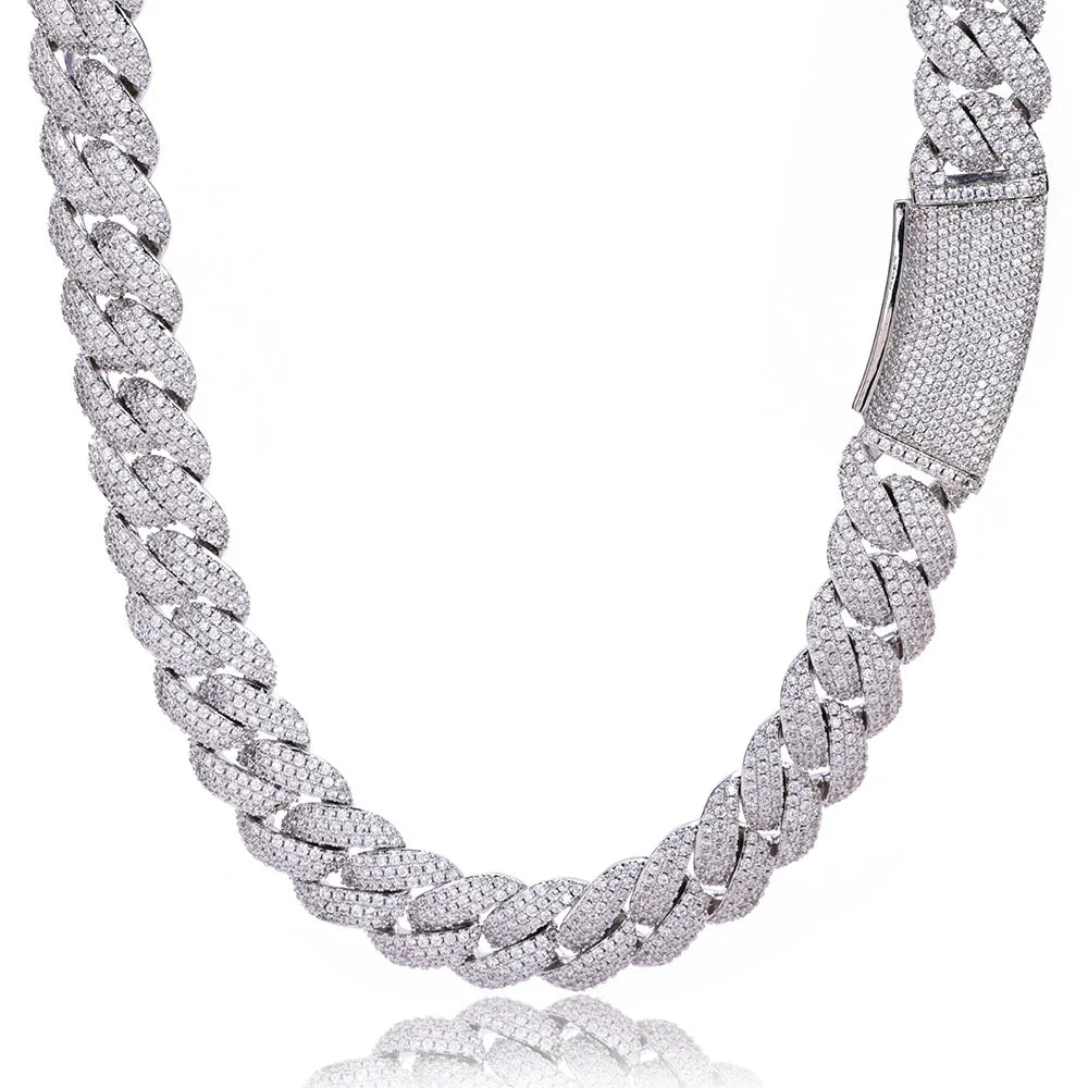 Hhiok Thick 18mm Wide Inlaid Zircon Iced Cuban