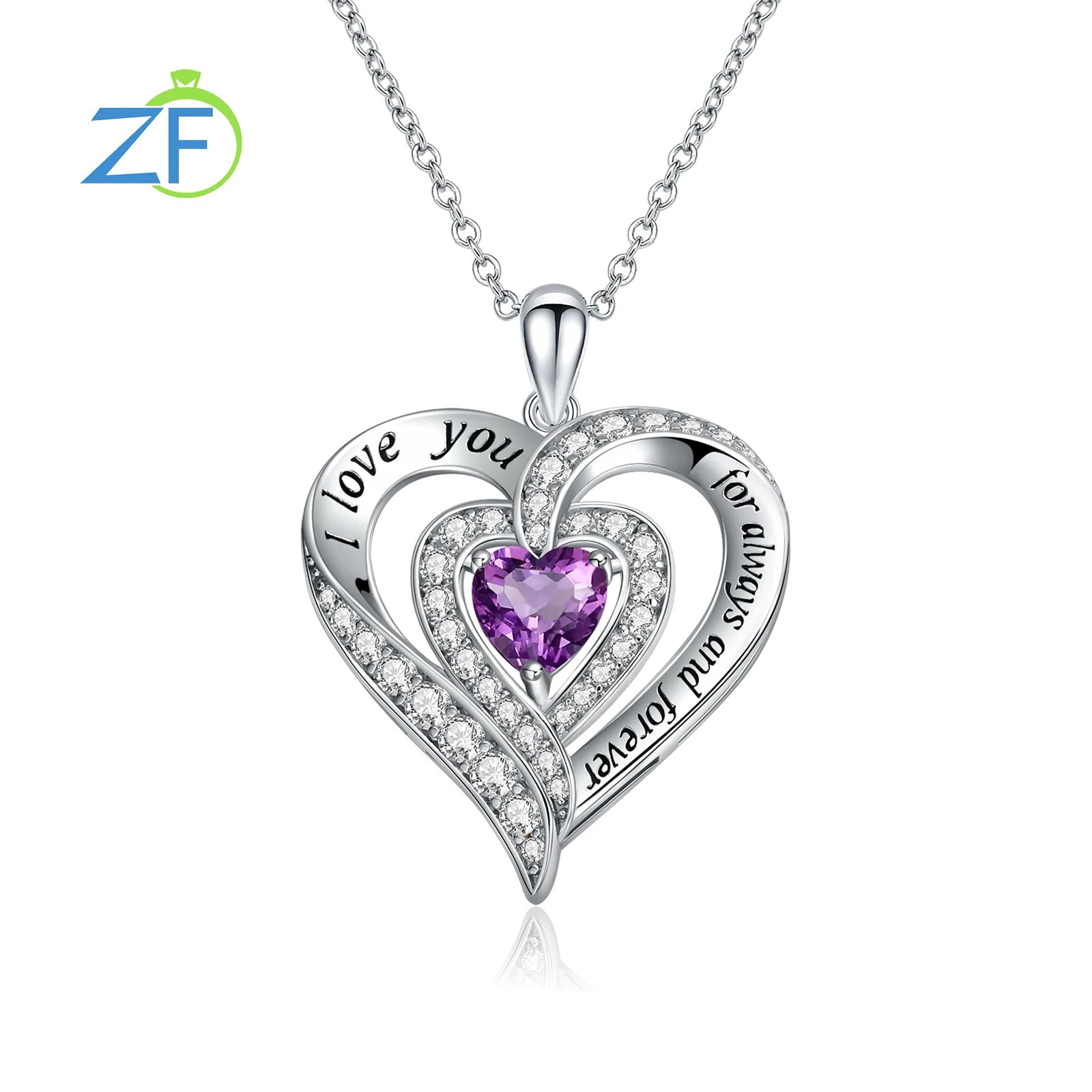 GZ Zongfa  925 Sterling Silver Heart Pendant for