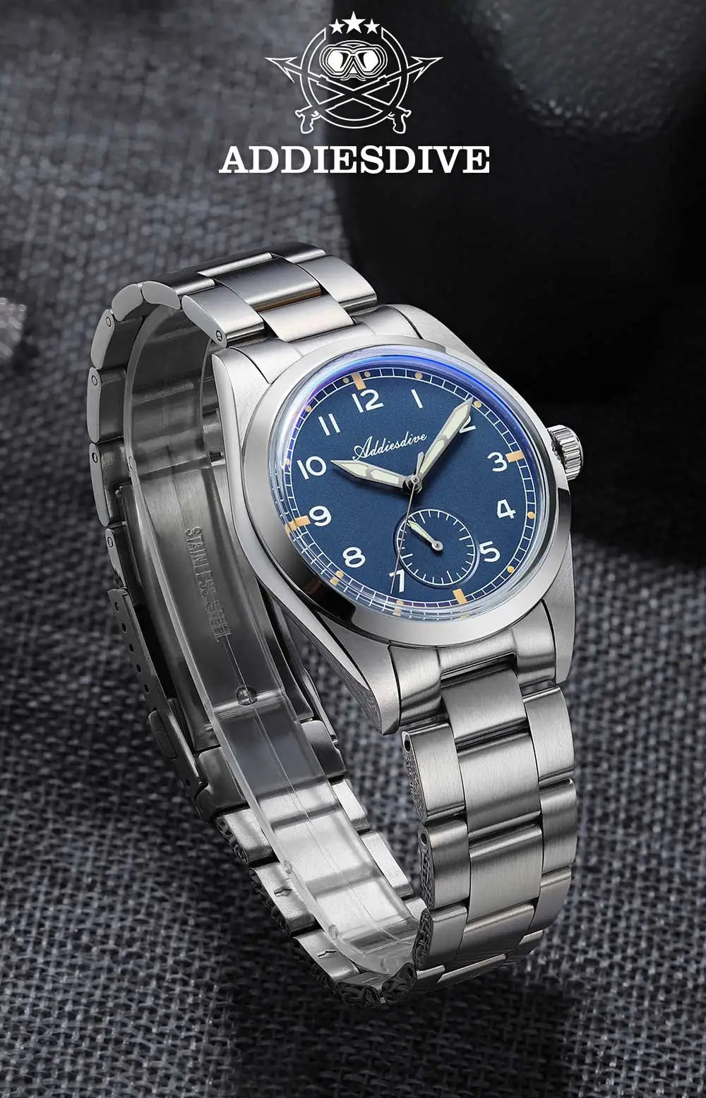 Addiesdive Men's Watch 36mm Waterproof 100m Quartz