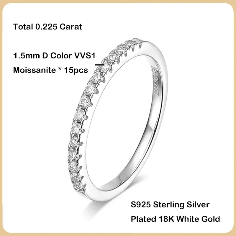 EWYA Luxury 2.2cttw 3mm Moissanite Full Enternity