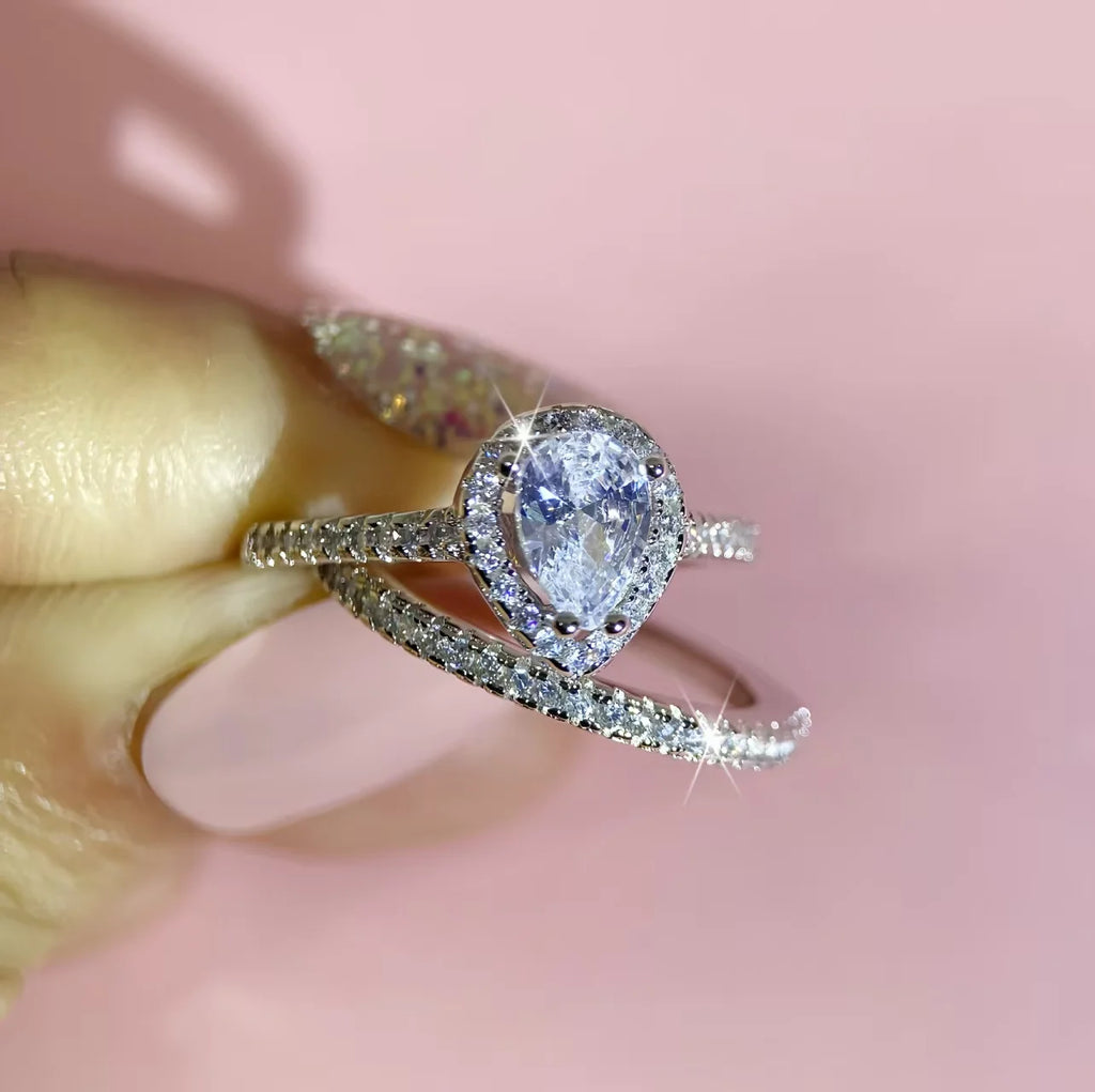 925 Sterling Silver New Women Ring Set Jewelry