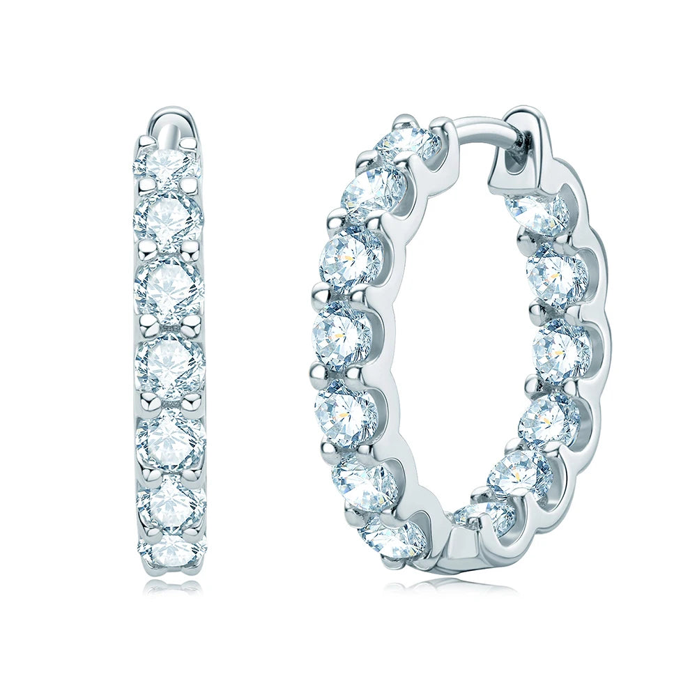 JoyceJelly 2.6cttw D Color 3mm All Moissanite Earrings - WHITE