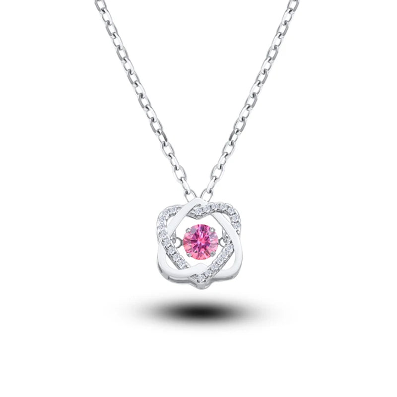 0.5ct GRA Moissanite Necklace for Women Sparkling - pink / China Mainland
