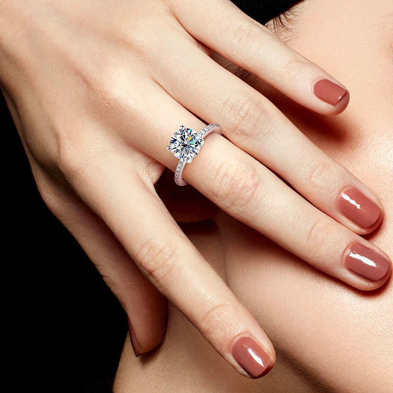 KNOBSPIN D VVS1 1-3ct Round Moissanite Ring 18K White