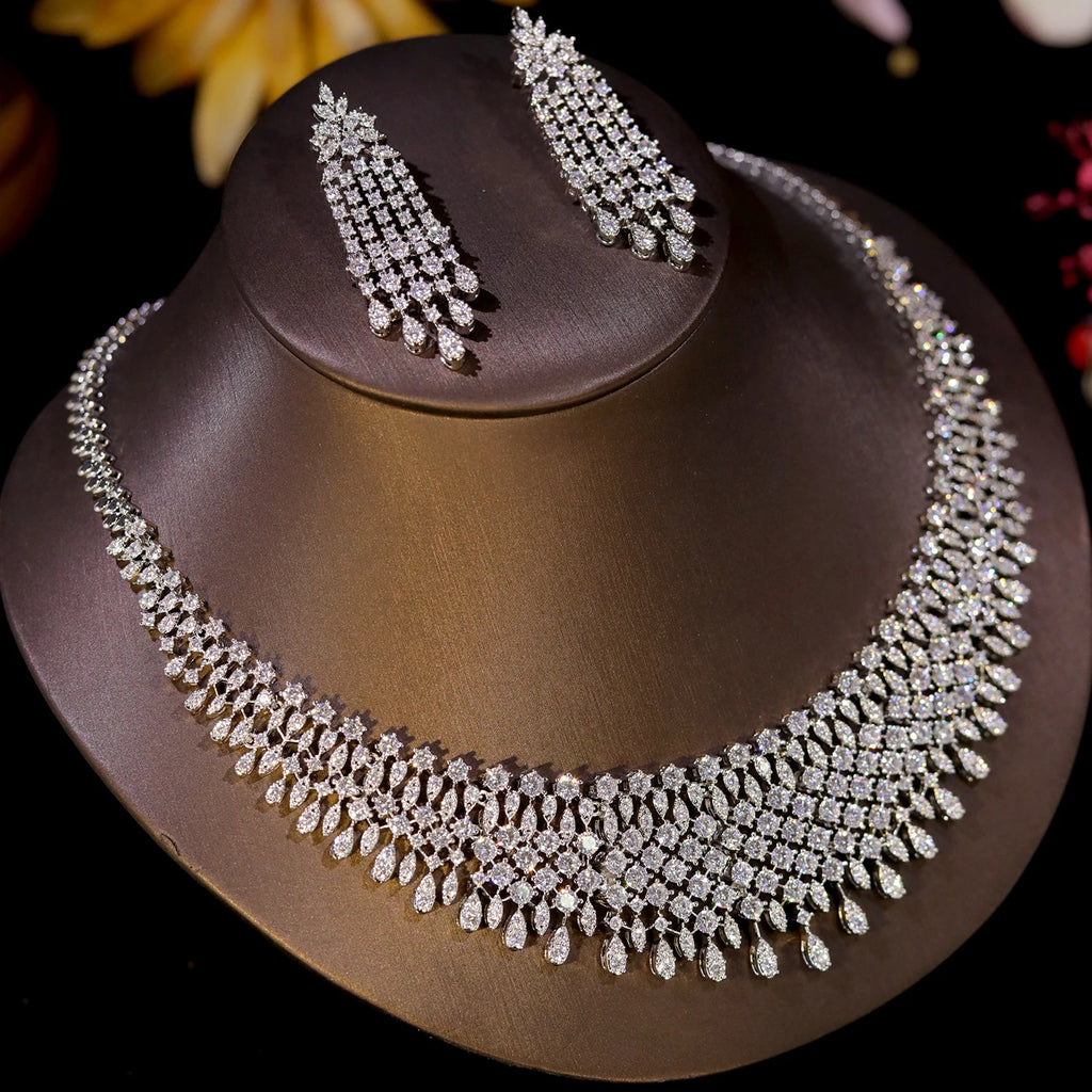 Asnora New Cubic Zirconia Wedding Banquet White