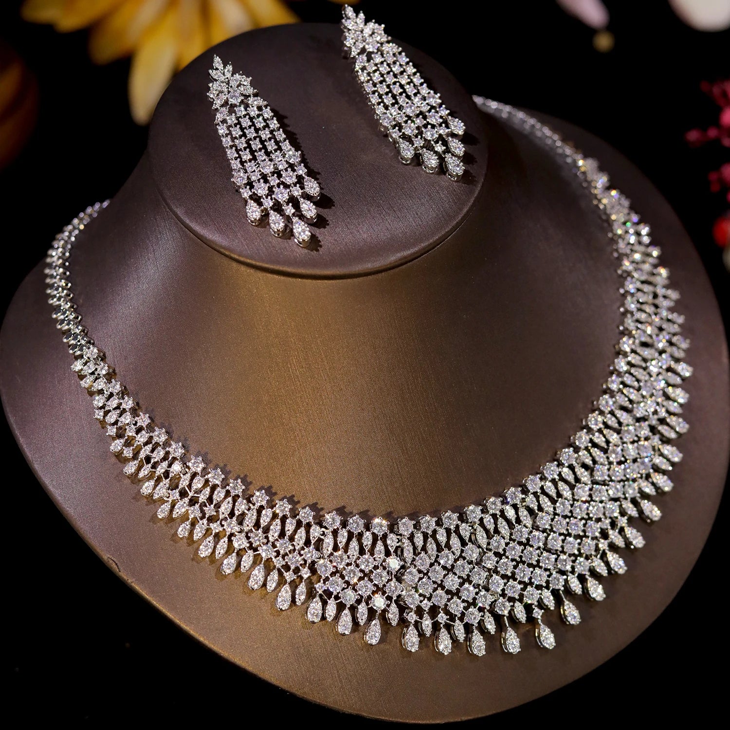 Asnora New Cubic Zirconia Wedding Banquet White