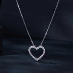 Bamoer U Heart Moissanite Necklace 925 Sterling Silver
