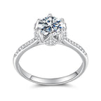 Bamoer 1CT Moissanite Flower Bud Ring Channel Set
