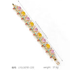 Damen-Armband mit rosa Zirkon, geometrischem Verschluss, Fashi