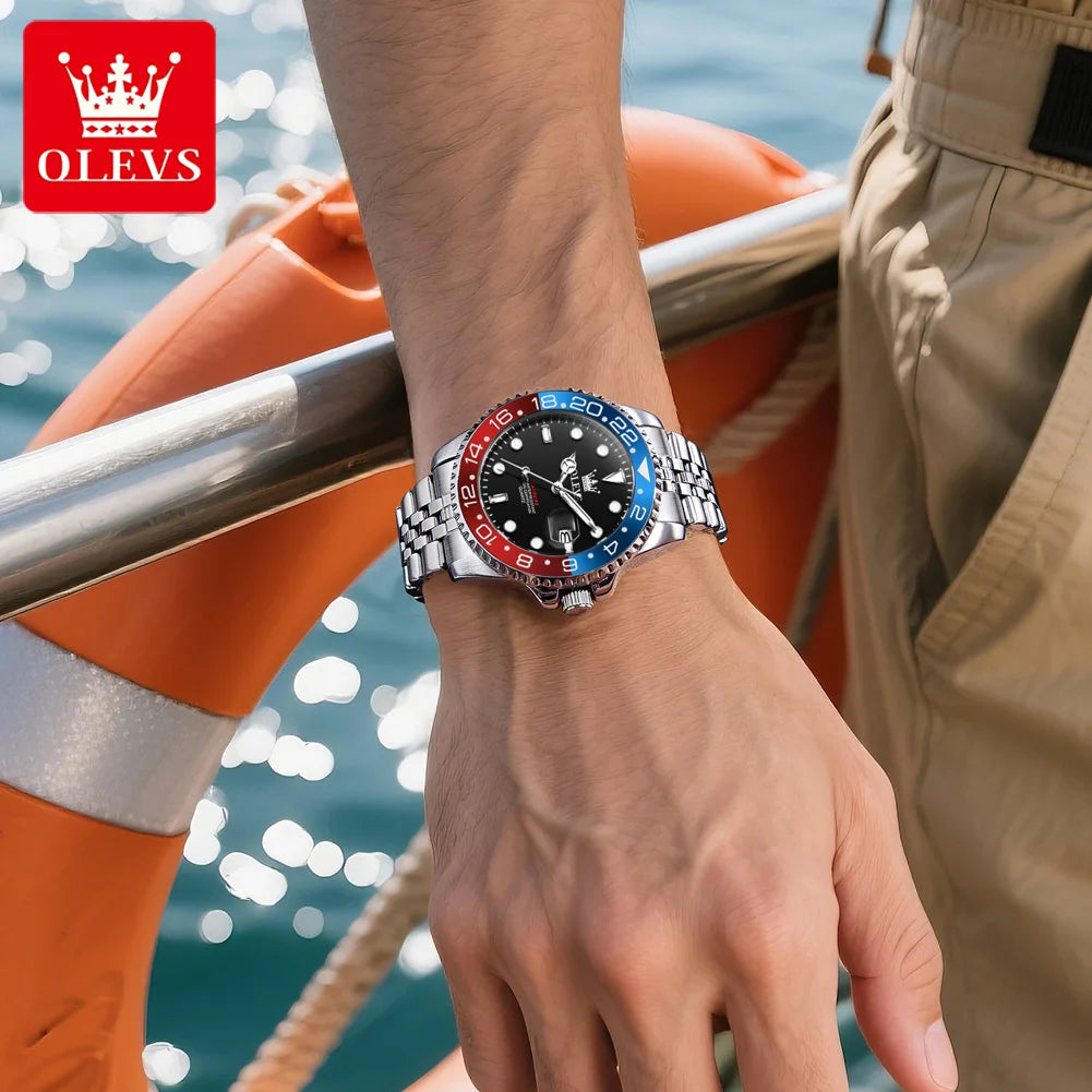 OLEVS Top Men's Watches Original Stainless Steel Date