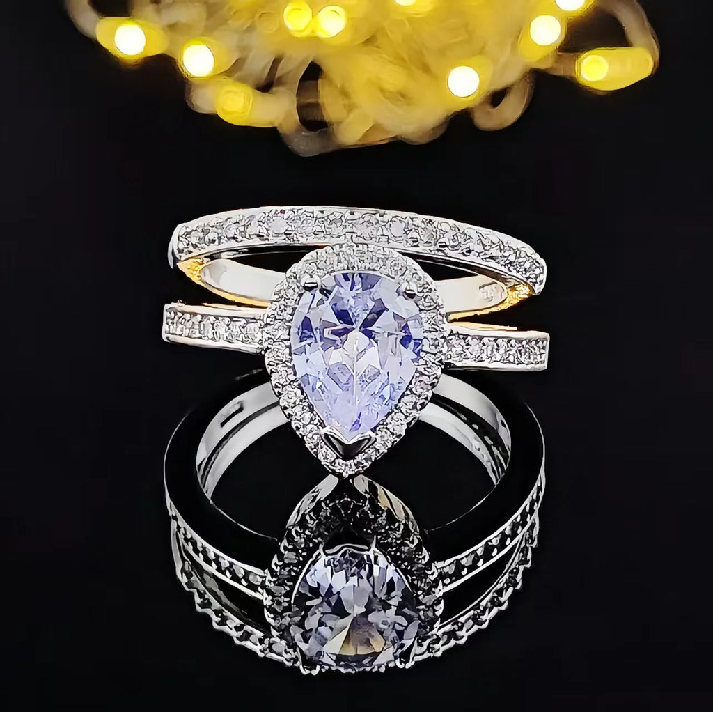 925 Sterling Silver New Women Ring Set Jewelry