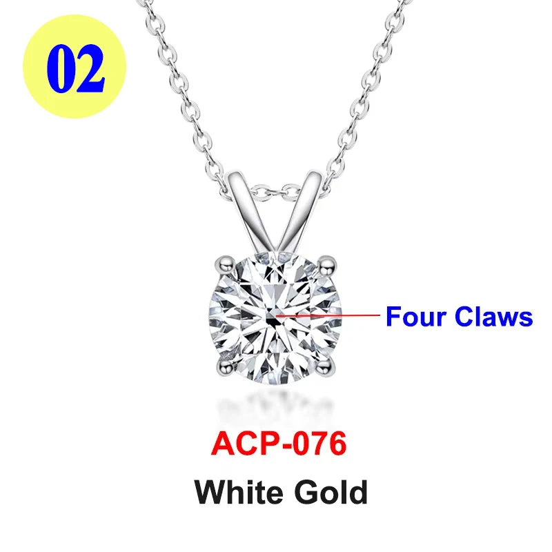 PureMax 1ct 2ct 3ct D Color VVS1 Moissanite Diamond - XL02-white / 2ct / 45cm-add box, XL02-white / 2ct / 45cm-add bag, XL02-white / 3ct / 45cm-add box, XL02-white / 3ct / 45cm-add bag, XL02-white / 1ct / 45cm-add box, XL02-white / 1ct / 45cm-add bag