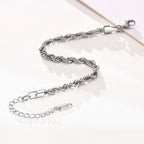 2-5MM Edelstahl-Seilarmbänder für Jungen, verstell