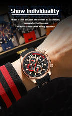 Poedagar Montre-bracelet pour homme à date chronographe