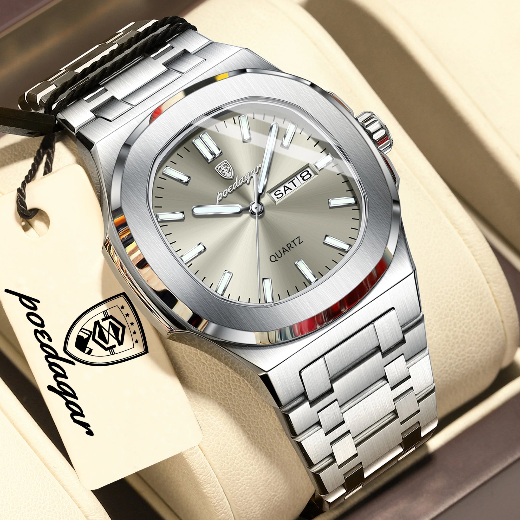 Poedagar Top Trendy Men's Watches Waterproof Lumin.
