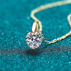 OXTAO 2CT 1CT D Color Real Moissanite Pendant Necklace