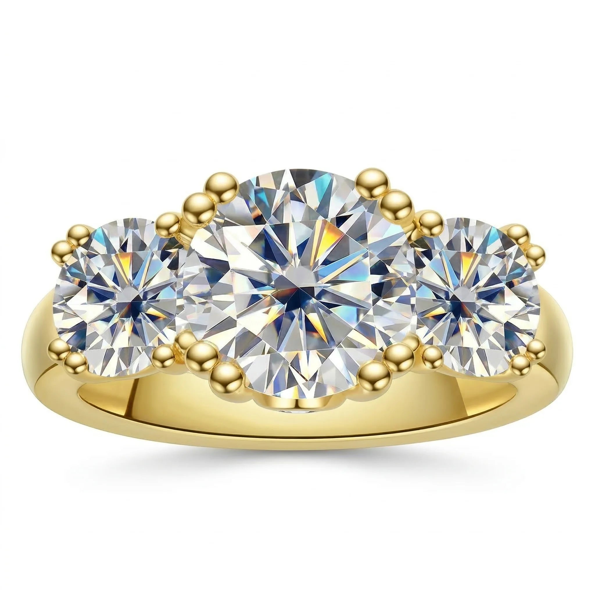 5cttw D Color Moissanite Ring, 925 Sterling Silver