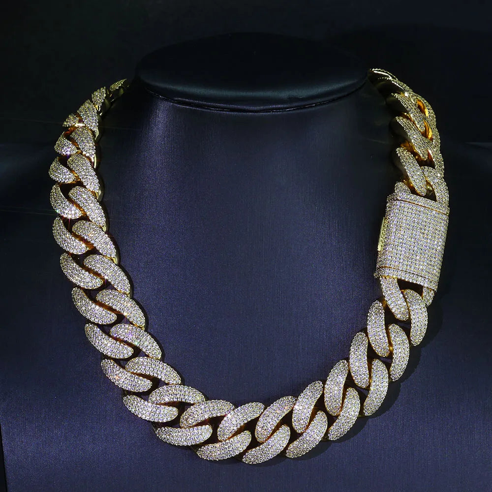 Bling Zircon Cuban Link Chain for Men Iced out.