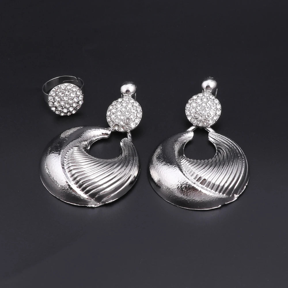 Dubai Jewelry Set For Women Silver Plated Luxury