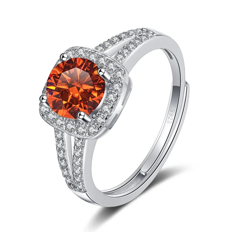 JoyceJelly 13-farbiger echter Moissanitring 1 Karat 6,5 MM