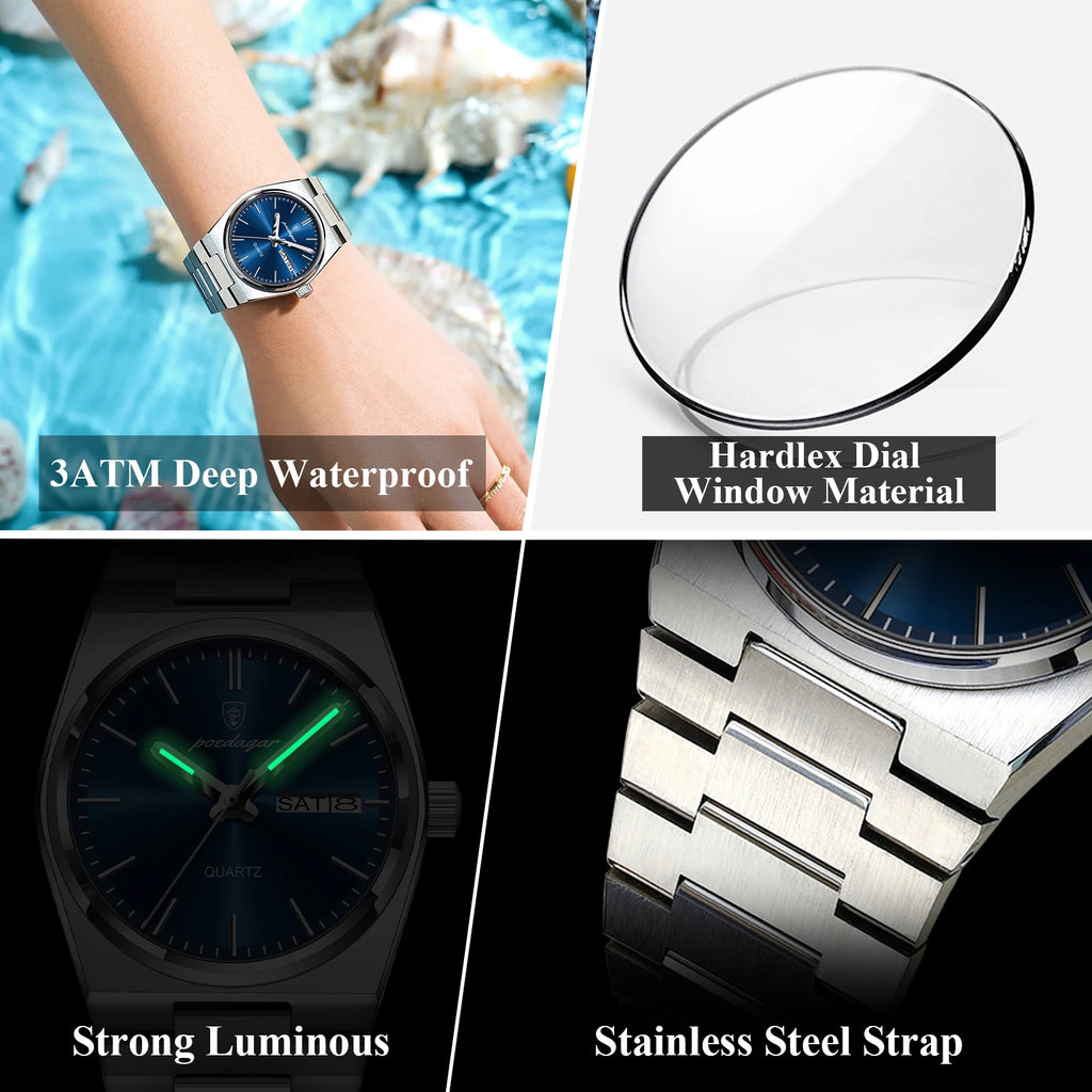 POEDAGAR Top Exquisite Woman Wristwatch Waterproof