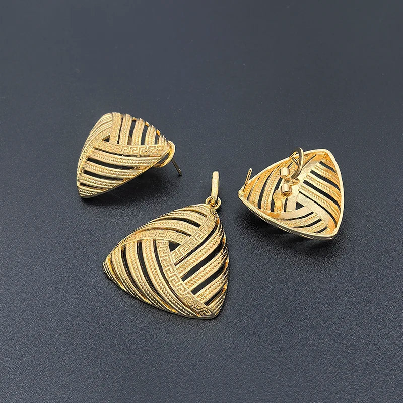 Italian Necklace Earrings Exquisite Gold Plated