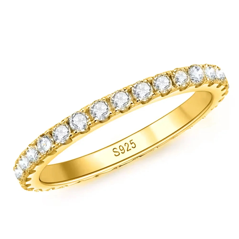 KNOBSPIN 2mm D-Farb-Moissanit-Ring 925 Sterling