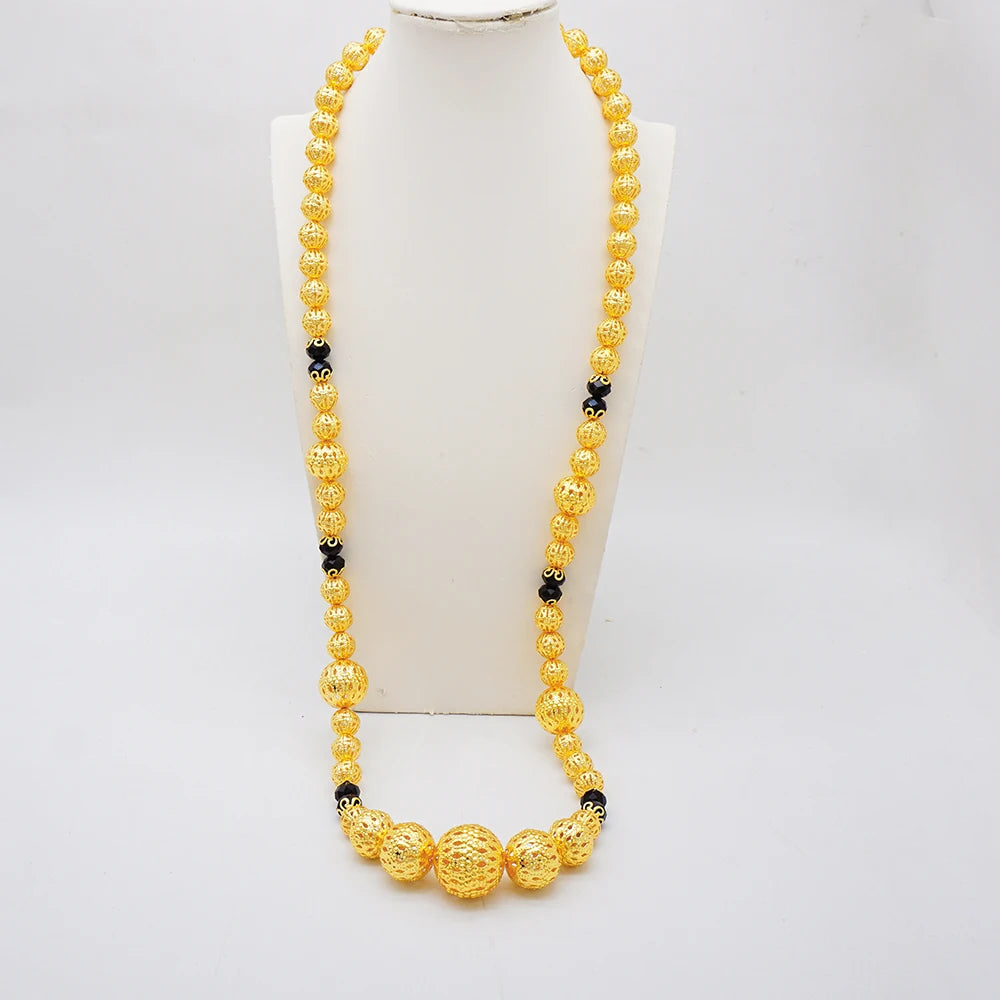 2024 Dubai Gold Color Jewelry Set Layered Necklace Big