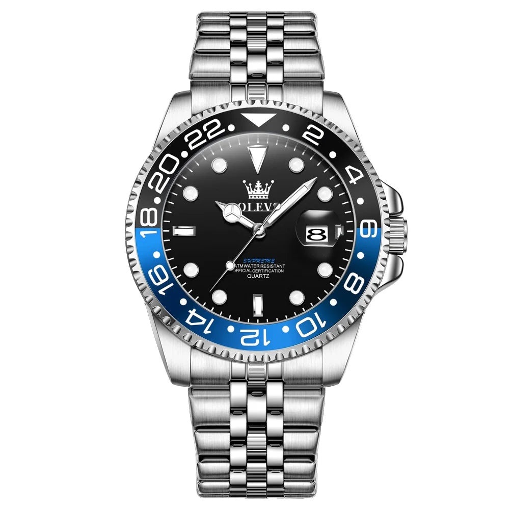 OLEVS Top Men's Watches Original Stainless Steel Date