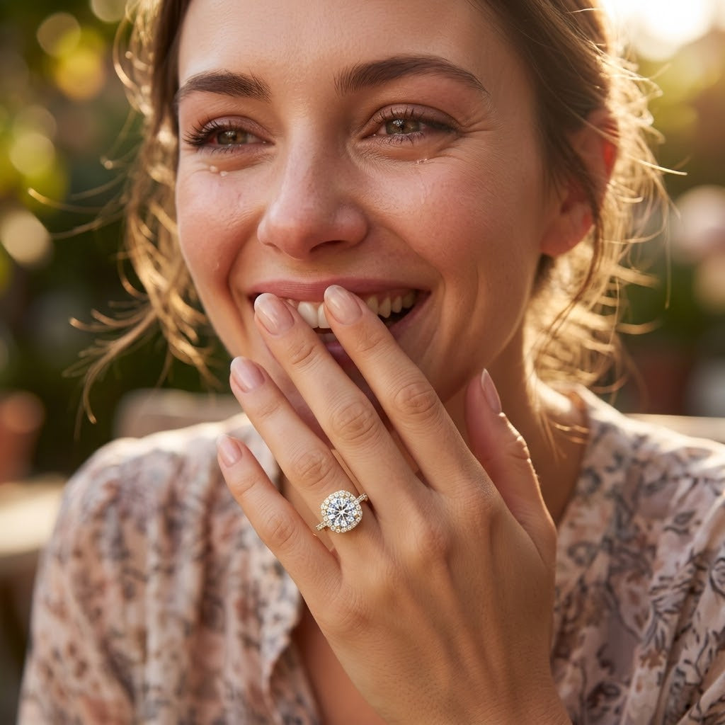 Lnngy 8mm 2ct Moissanite Halo Ring Certified 925